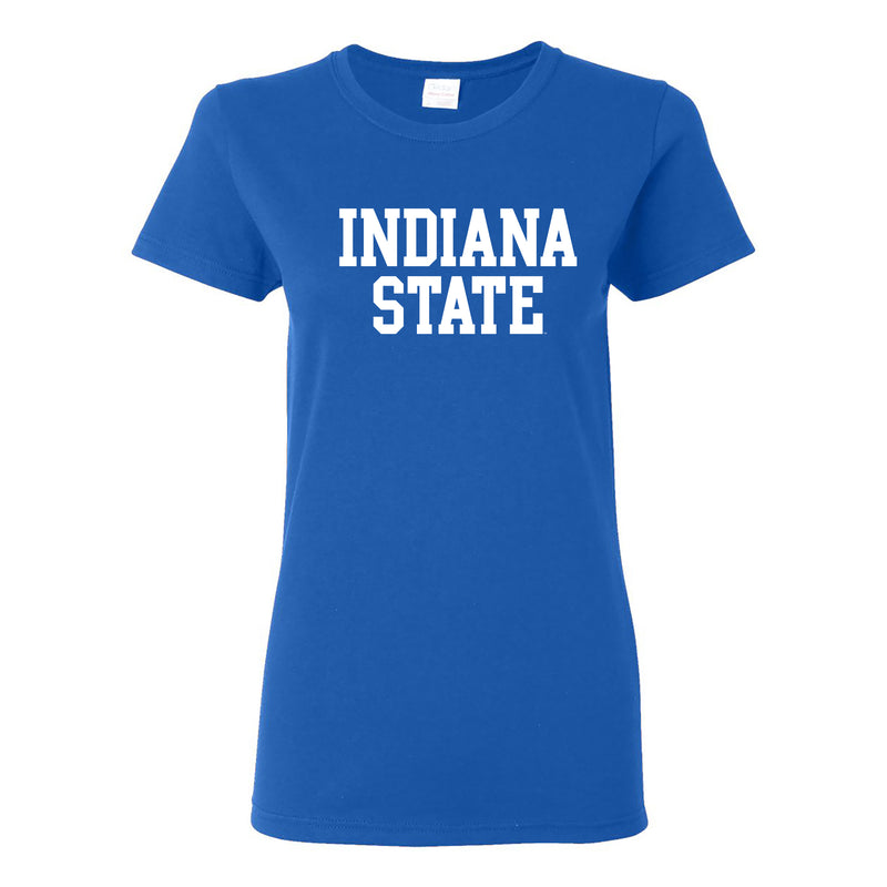 Indiana State University Sycamores Basic Block Womens T Shirt - Royal