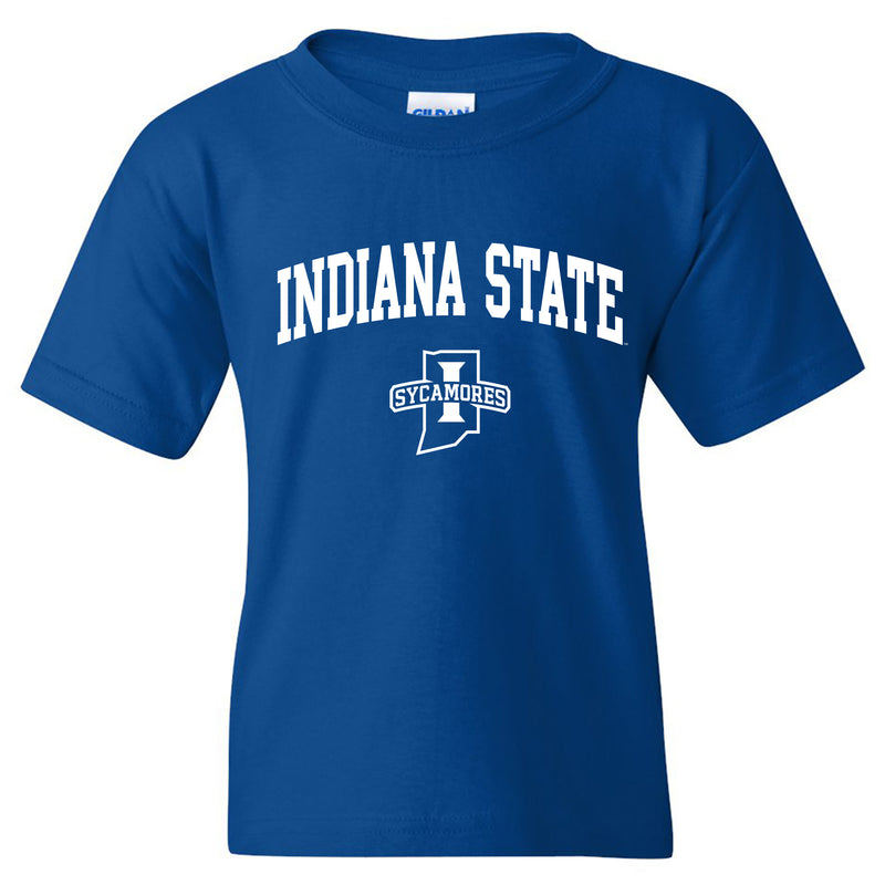 Indiana State University Sycamores Arch Logo Youth T Shirt - Royal