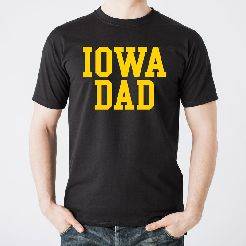 University of Iowa Hawkeyes Basic Block Dad Short Sleeve T Shirt - Black