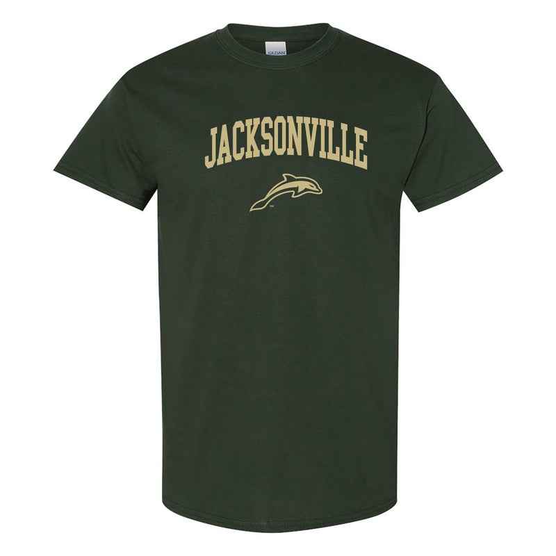 Jacksonville University Dolphins Arch Logo Cotton T-Shirt - Forest