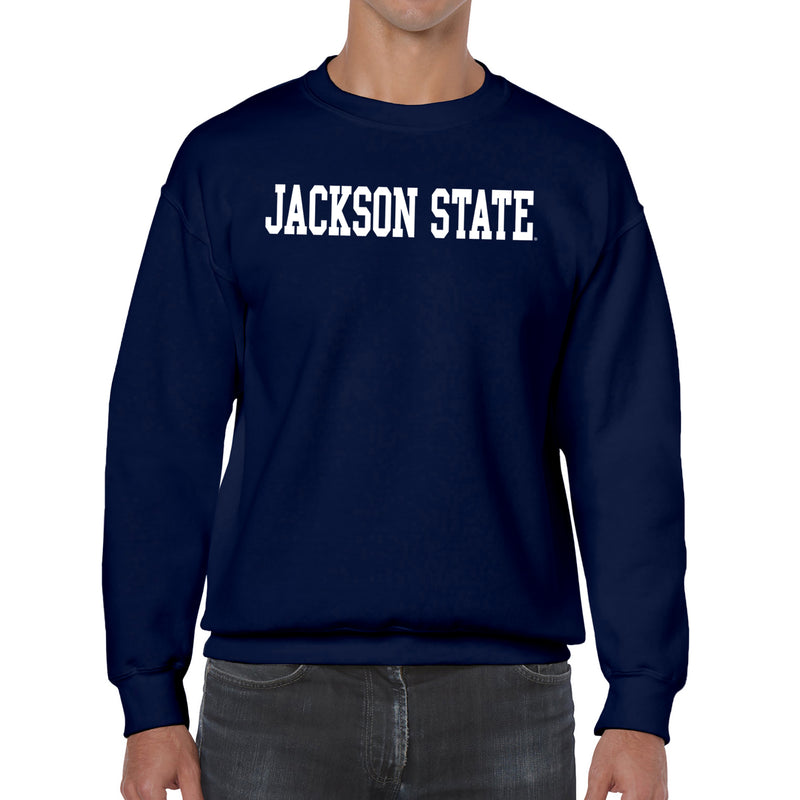 Jackson State Tigers Basic Block Crewneck Sweatshirt - Navy