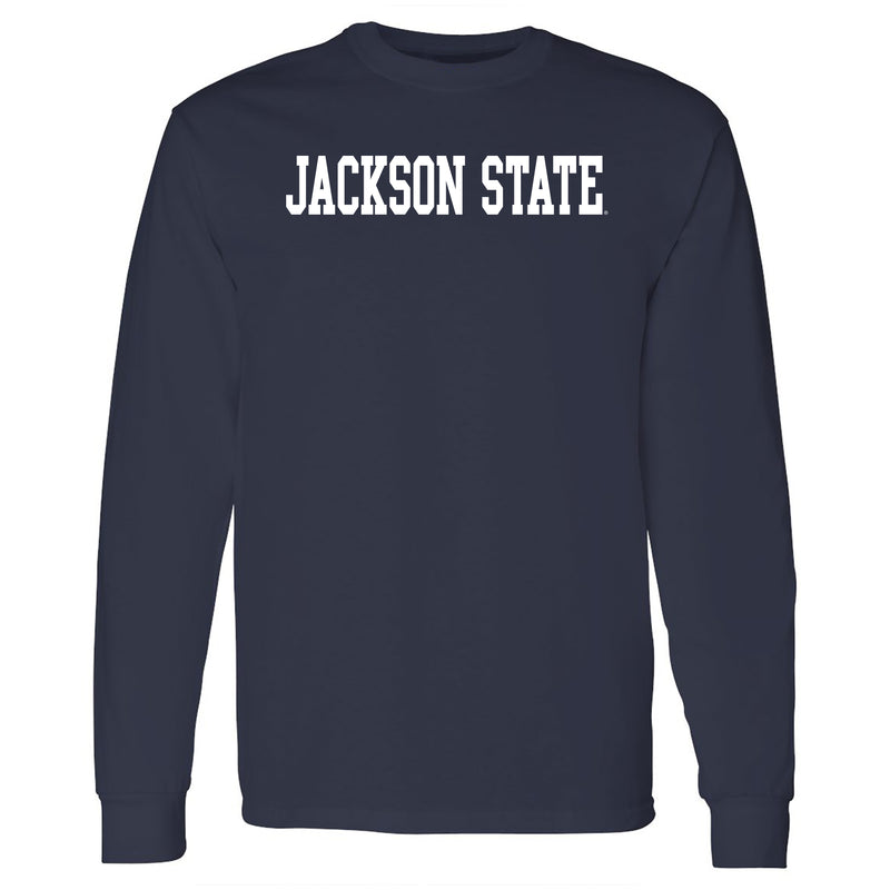 Jackson State Tigers Basic Block Long Sleeve T Shirt - Navy