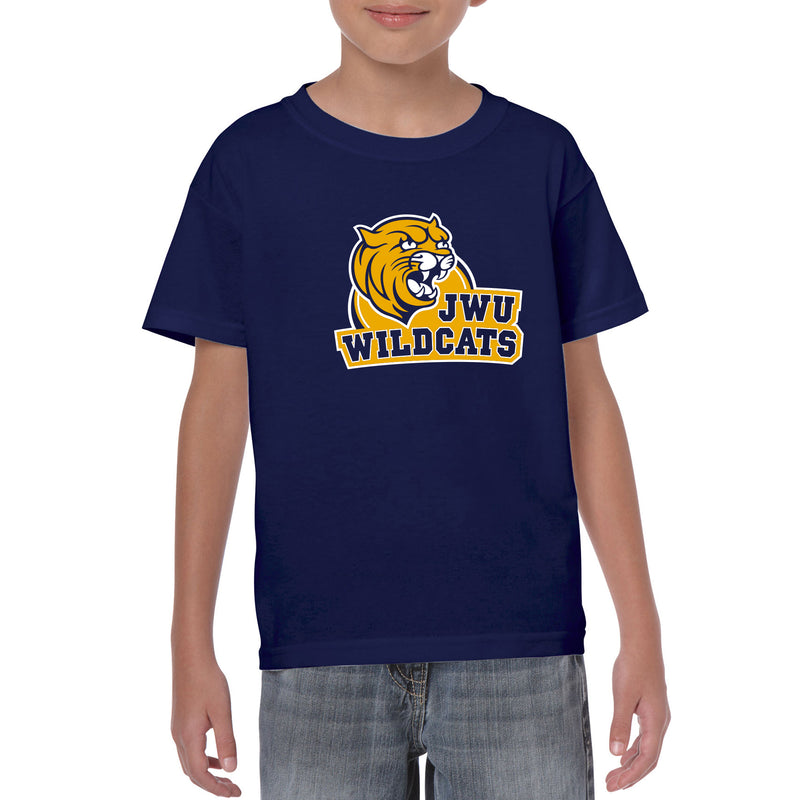 Johnson & Wales University Wildcats Arch Logo Youth Short Sleeve T Shirt - Cobalt