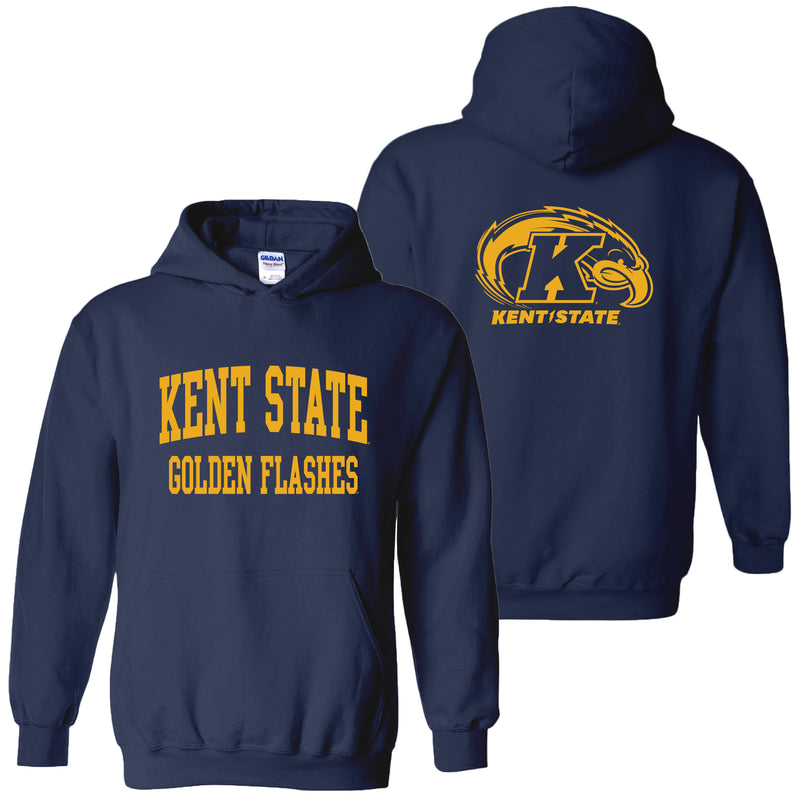 Kent State University Golden Flashes Front Back Print Heavy Blend Hoodie - Navy