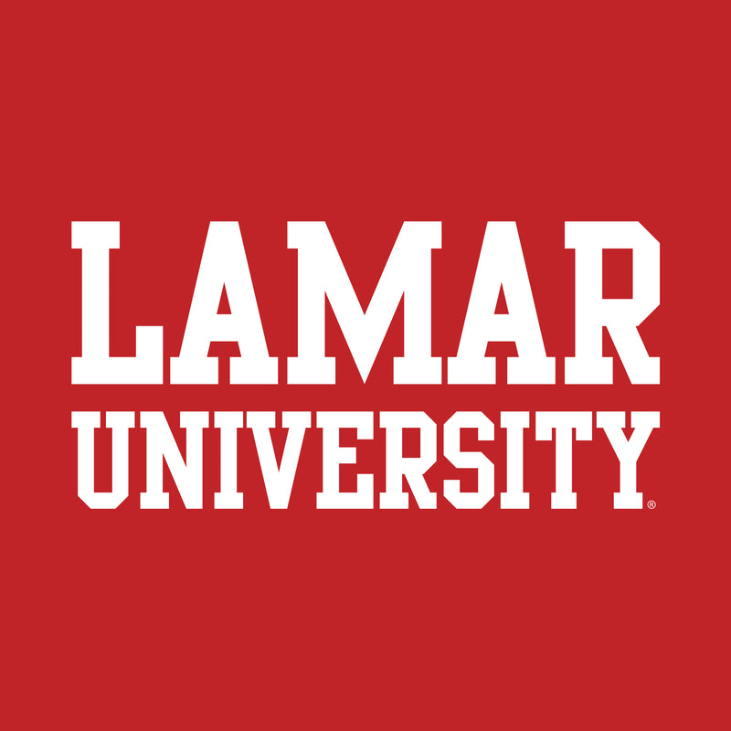 Lamar University Cardinals Basic Block Short Sleeve Womens T Shirt - Red