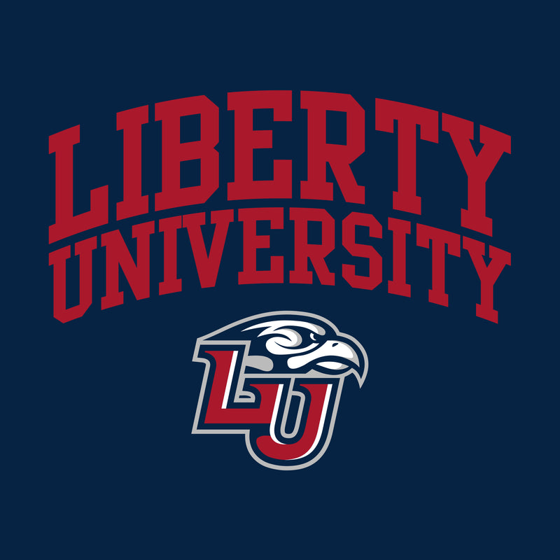 Liberty University Flames Arch Logo Long Sleeve T Shirt - Navy