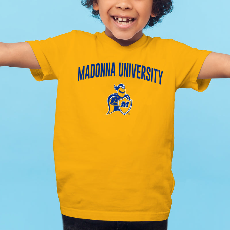 Madonna Arch Logo Youth T-Shirt - Gold
