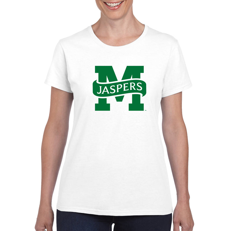 Manhattan College Jaspers Primary Logo Short Sleeve Womens T Shirt - White