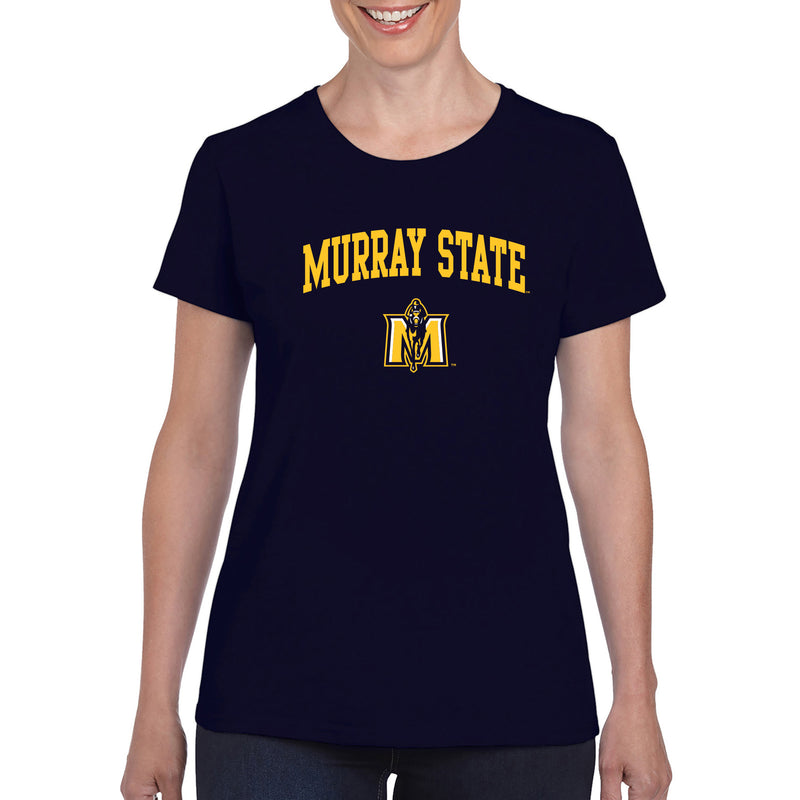Murray State University Racers Arch Logo Womens Short Sleeve T Shirt - Navy