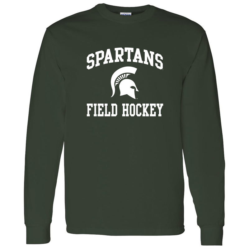 Michigan State University Spartans Arch Logo Field Hockey Long Sleeve T Shirt - Forest