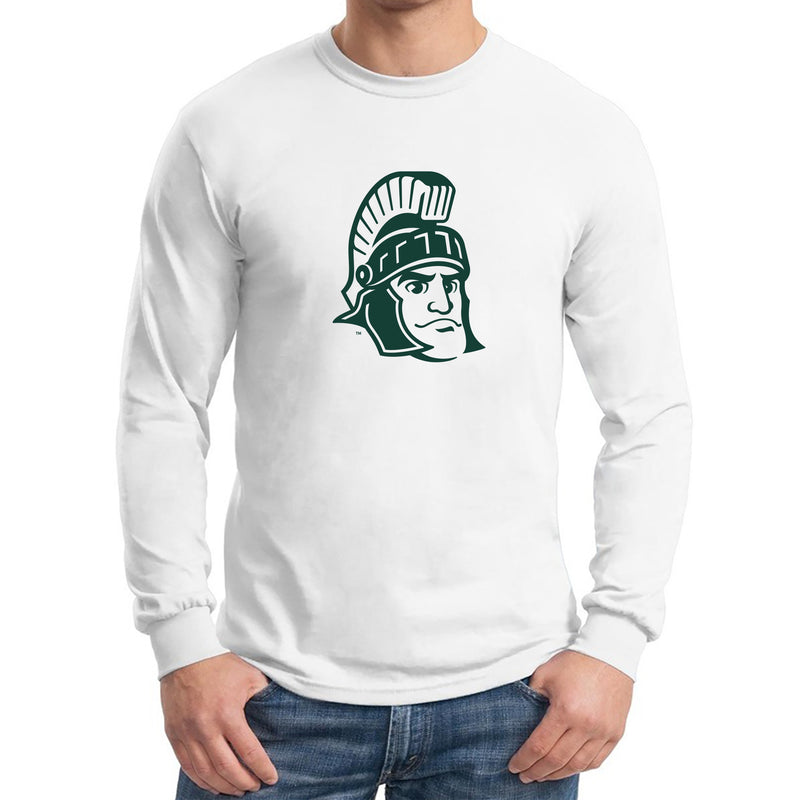 Michigan State University Spartans Sparty Mark Long Sleeve T Shirt- White