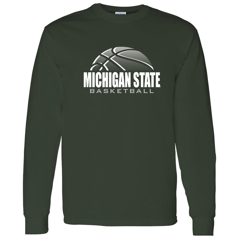 Michigan State University Spartans Basketball Shadow Long Sleeve T Shirt - Forest