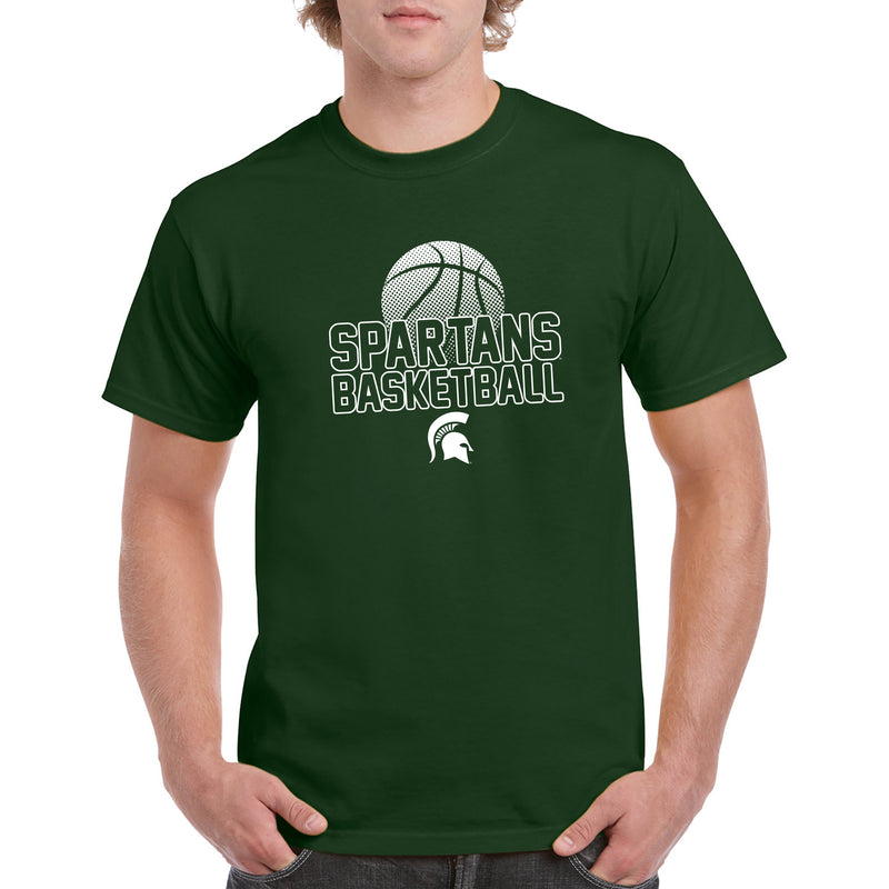 Michigan State University Spartans Basketball Flux Basic Cotton Short Sleeve T Shirt - Forest