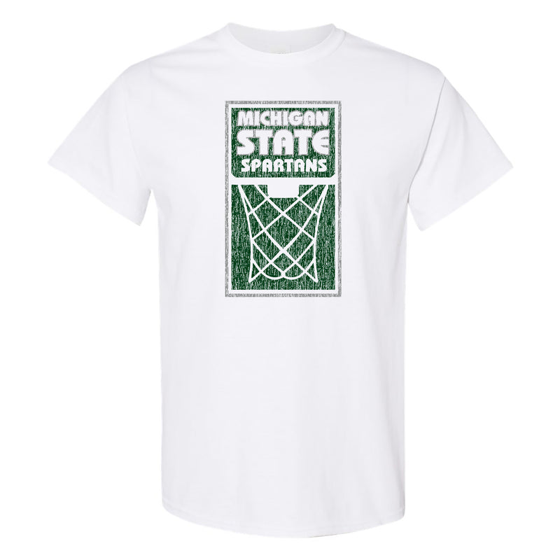 Michigan State Spartans Basketball Net Block T Shirt - White