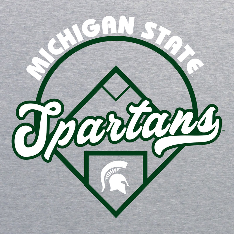 Michigan State University Spartans Baseball Field T Shirt - Sport Grey