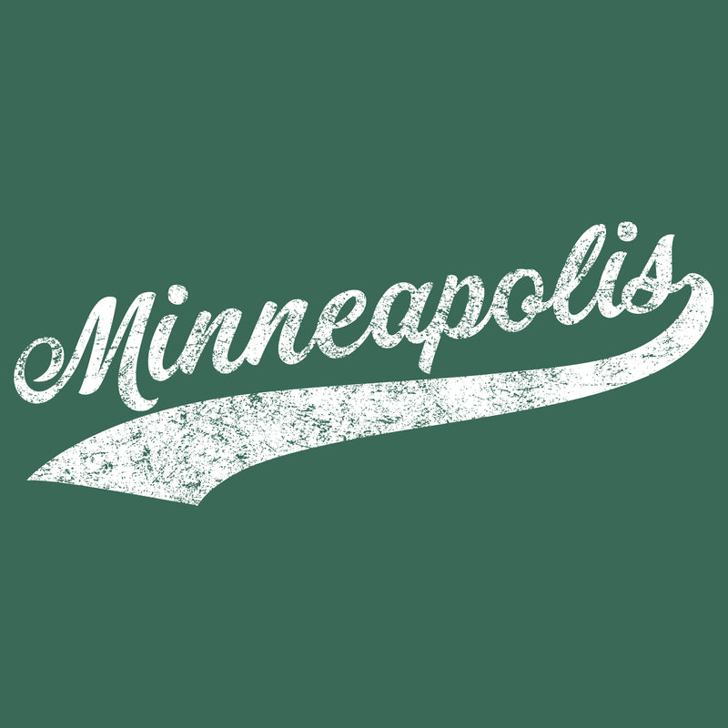 Minneapolis Baseball Script Compact Comfort Colors Crewneck - Light Green