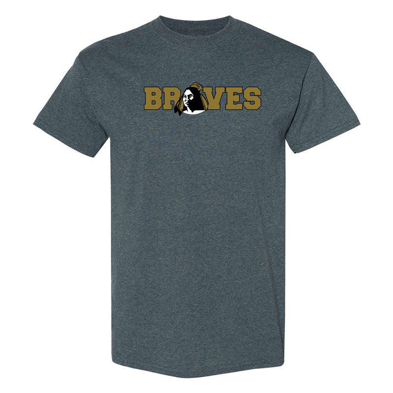 UNC Pembroke Braves Wordmark T Shirt - Dark Heather