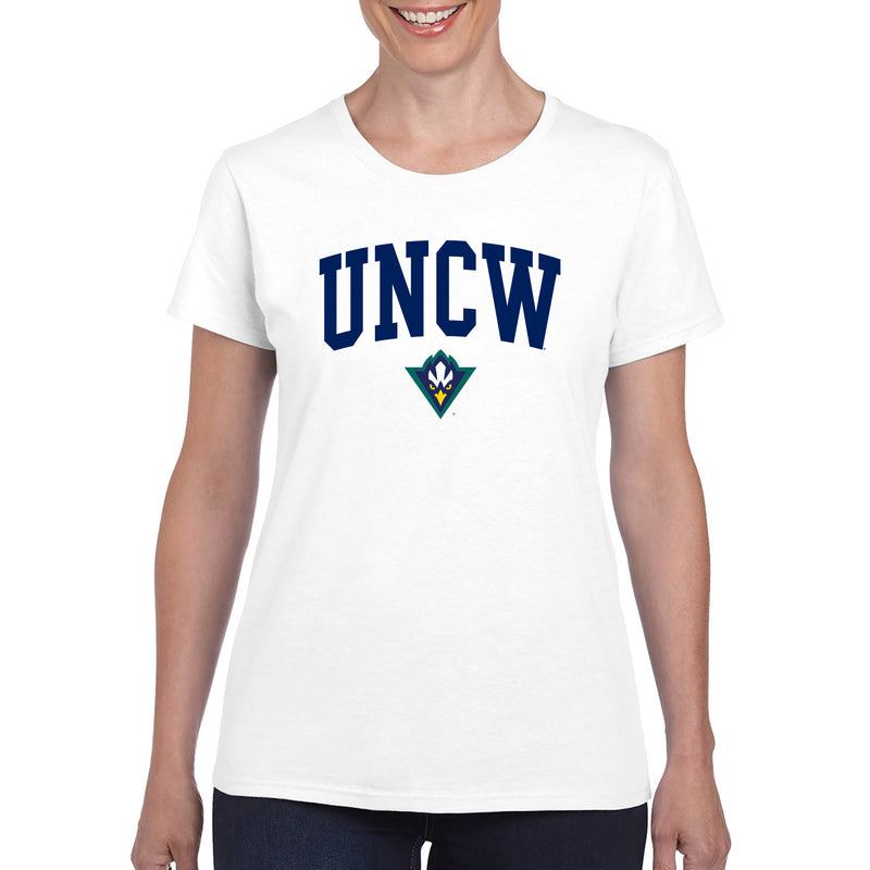 UNC Wilmington Seahawks Arch Logo Womens T Shirt - White