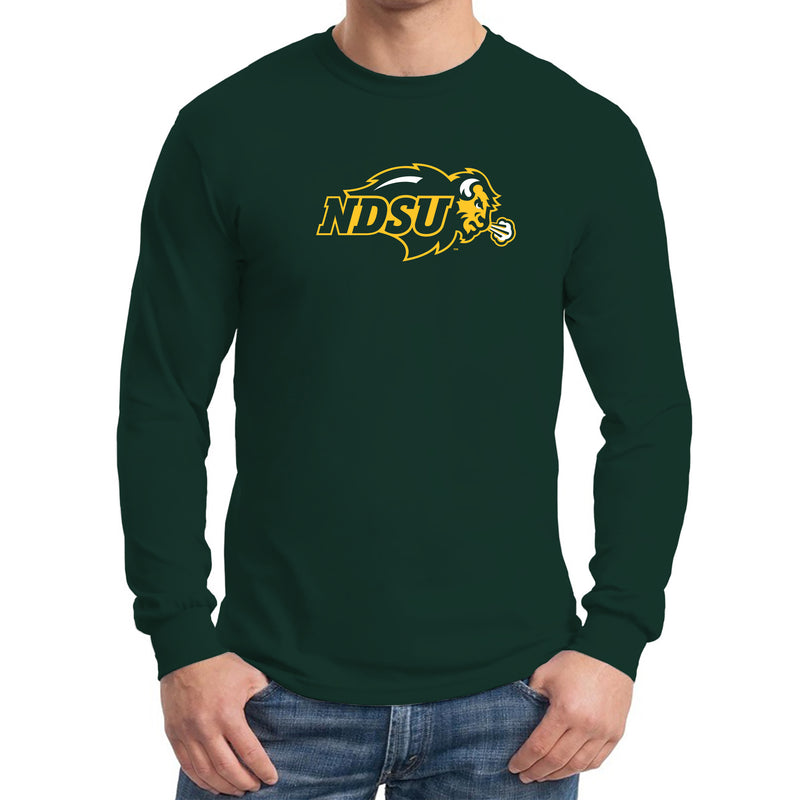 North Dakota State University Bison Primary Logo Long Sleeve T Shirt - Forest