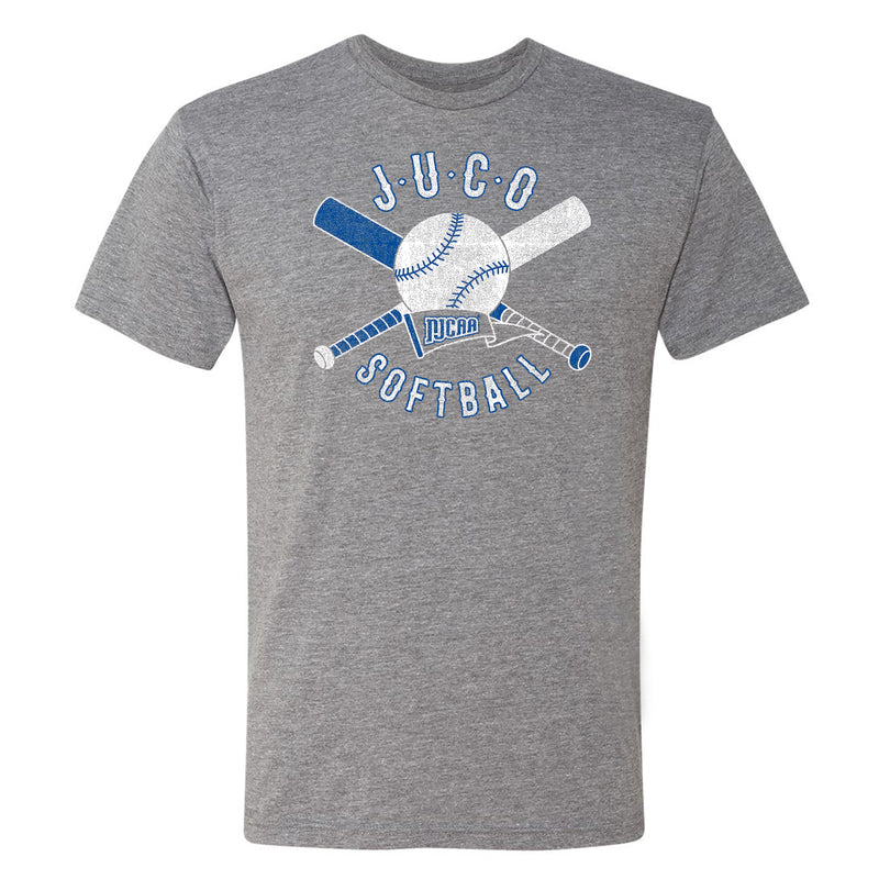 NJCAA JUCO Softball Emblem - Junior College Athletics Triblend T Shirt - Premium Heather
