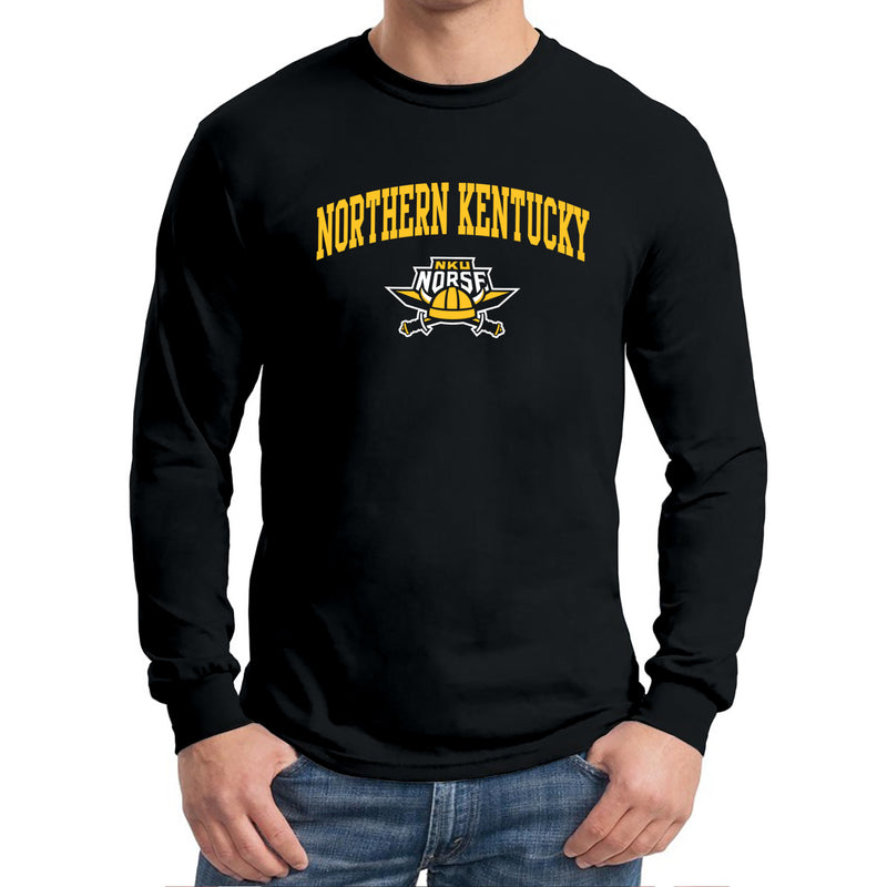 Northern Kentucky University Norse Arch Logo Long Sleeve T Shirt - Black