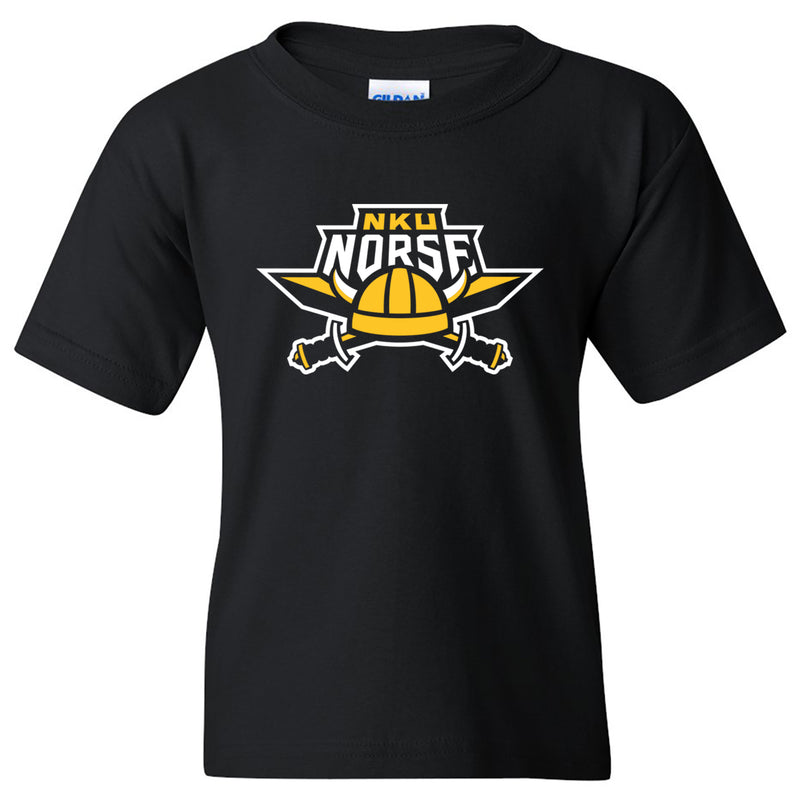 Northern Kentucky University Norse Primary Logo Youth Short Sleeve T Shirt - Black