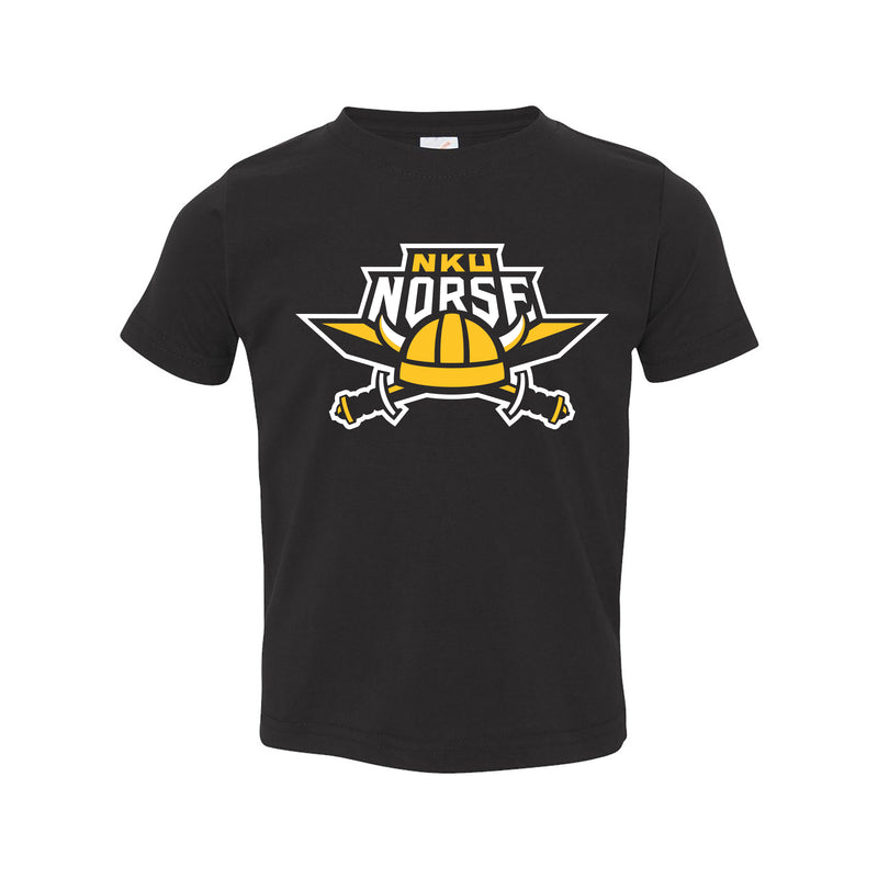 Northern Kentucky University Norse Primary Logo Toddler Short Sleeve T Shirt - Black