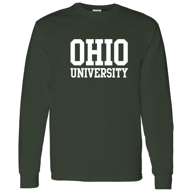 Ohio University Bobcats Basic Block Long Sleeve T Shirt - Forest