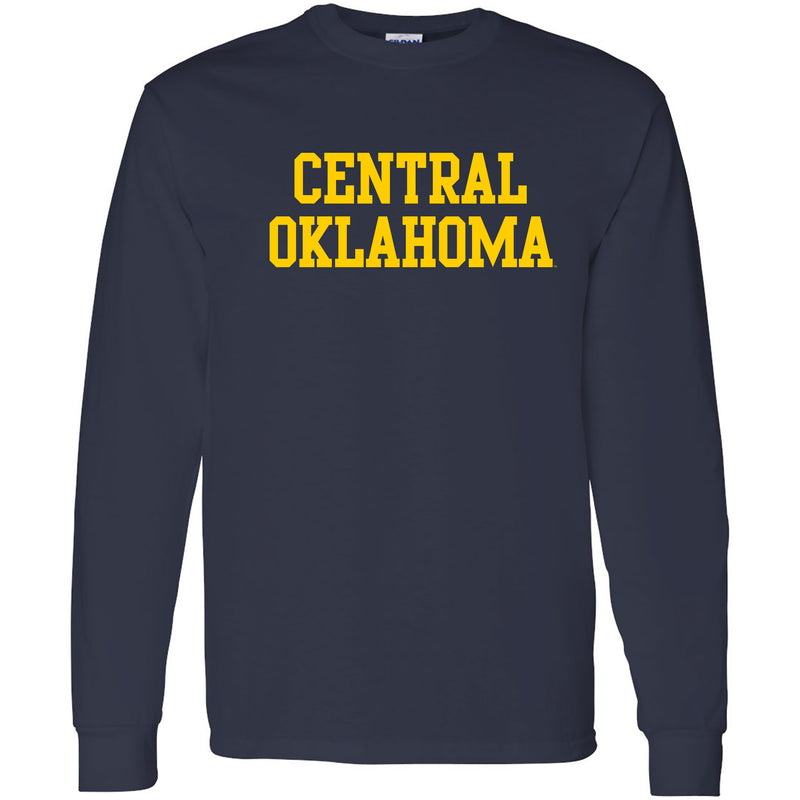 Central Oklahoma University Bronchos Basic Block Long Sleeve T-Shirt - Navy