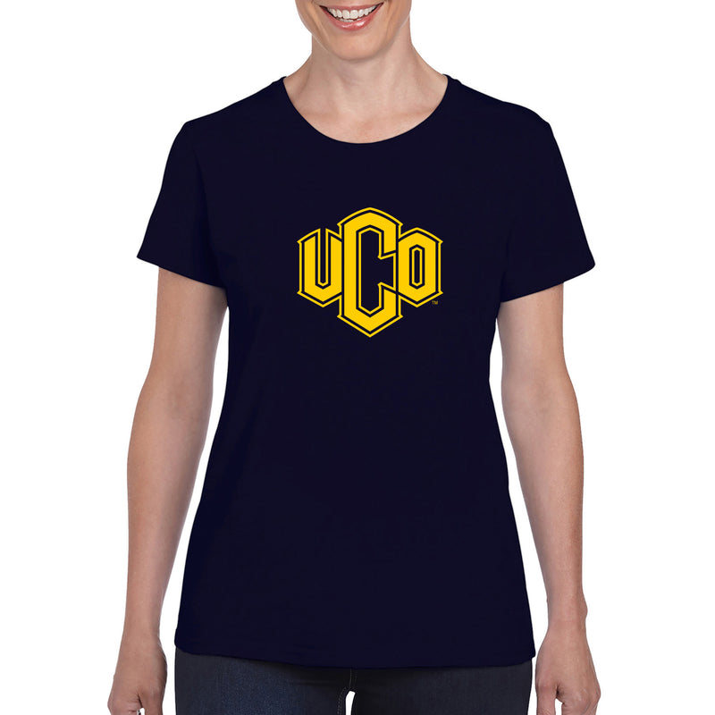 Central Oklahoma University Bronchos Primary Logo Womens Short Sleeve T Shirt - Navy