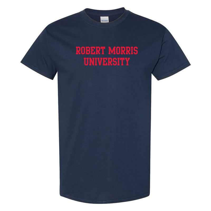 Robert Morris University Colonials Basic Block Short Sleeve T Shirt - Navy