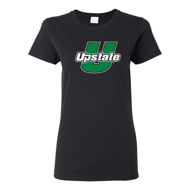 University of South Carolina Upstate Spartans Primary Logo Womens T-Shirt - Black