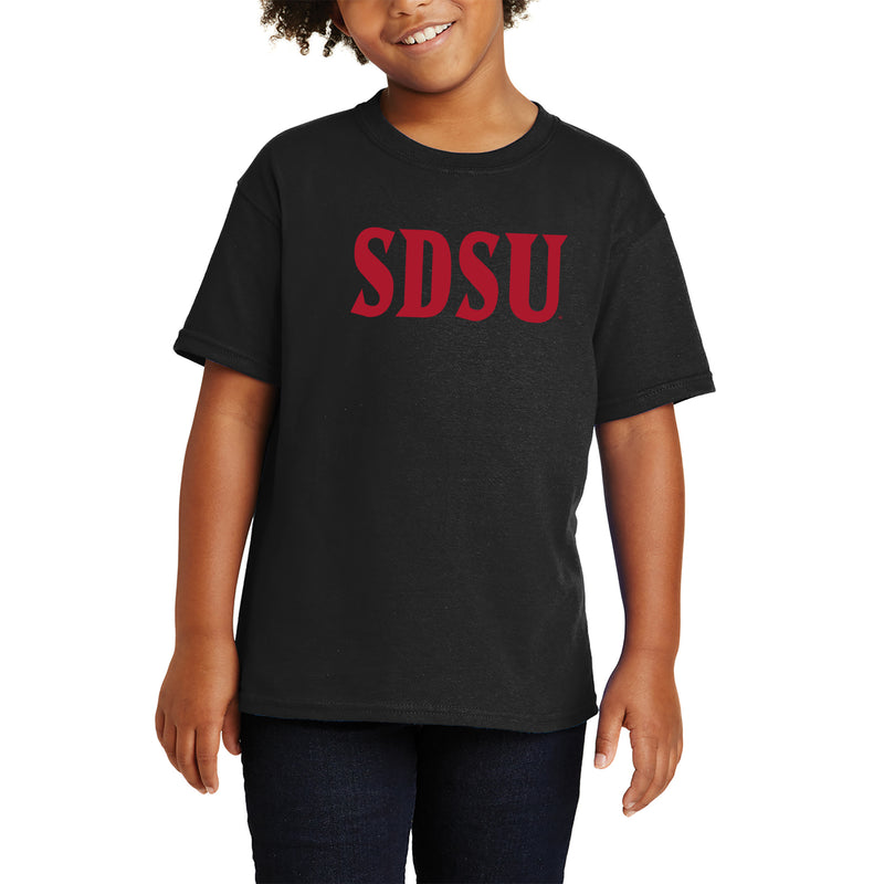 San Diego State Aztecs Basic Block Youth T Shirt - Black