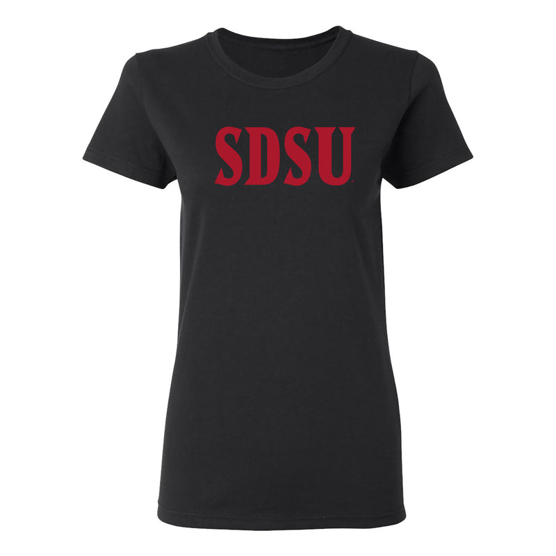 San Diego State Aztecs Basic Block Womens T Shirt - Black