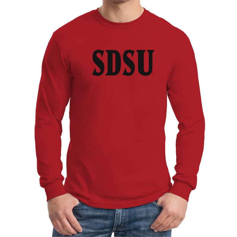 San Diego State Aztecs Basic Block Long Sleeve T Shirt - Red