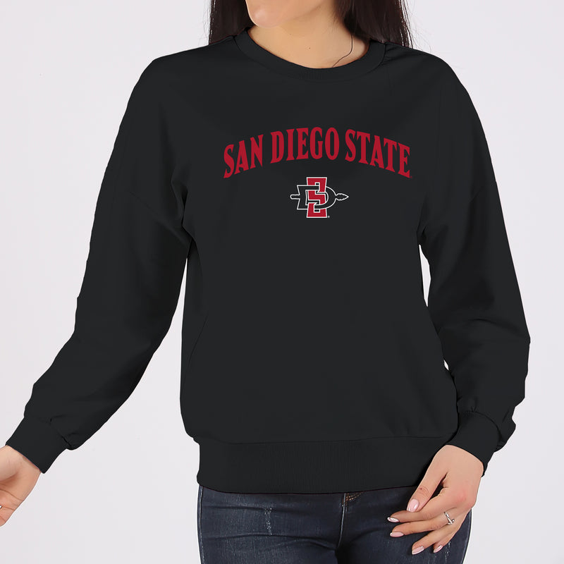 San Diego State Aztecs Arch Logo Crewneck Sweatshirt - Black