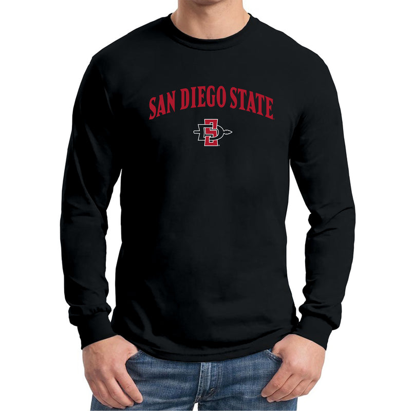 San Diego State Aztecs Arch Logo Long Sleeve T Shirt - Black
