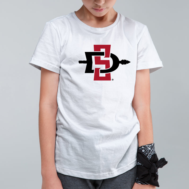 San Diego State Aztecs Primary Logo Youth T Shirt - White