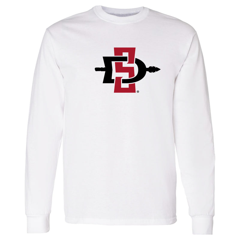 San Diego State Aztecs Primary Logo Long Sleeve T Shirt - White