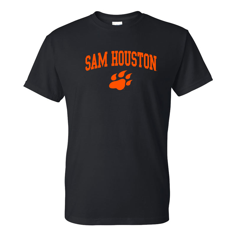 Sam Houston State University Bearkats Arch Logo Short Sleeve T Shirt - Black