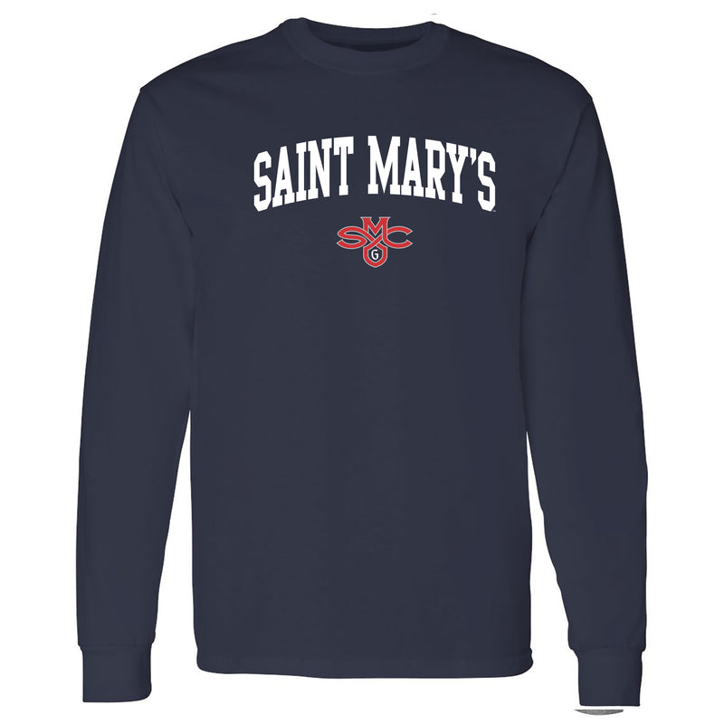 Saint Mary's College Gaels Arch Logo Long Sleeve T Shirt - Navy