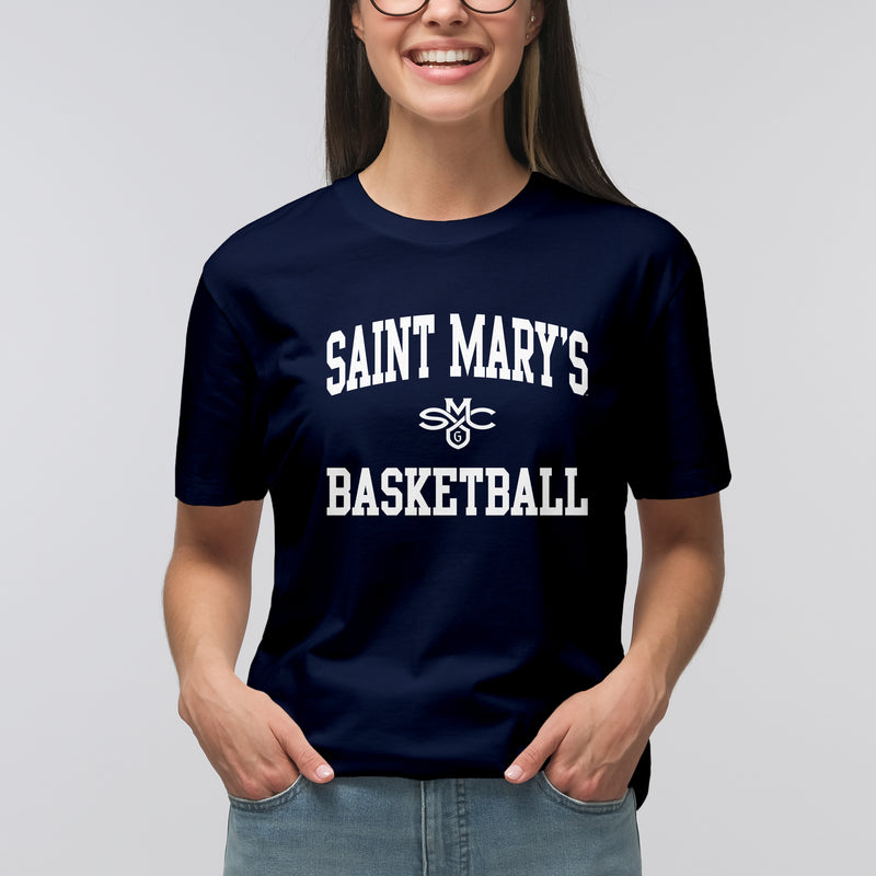 Saint Mary's College Gaels Arch Logo Basketball T Shirt - Navy