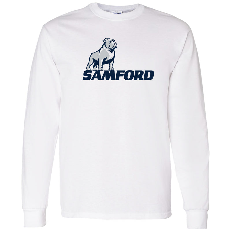 Samford Primary Logo Long Sleeve - White