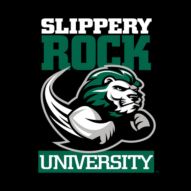 Slippery Rock University The Rock Primary Logo Short Sleeve Youth T Shirt - Black