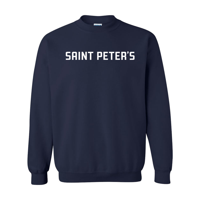 Saint Peter's University Peacocks Basic Block Crewneck Sweatshirt - Navy
