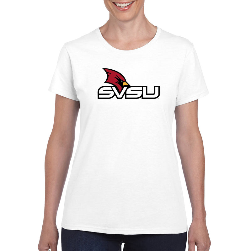 Saginaw Valley State SVSU Cardinals Primary Logo Womens T Shirt - White