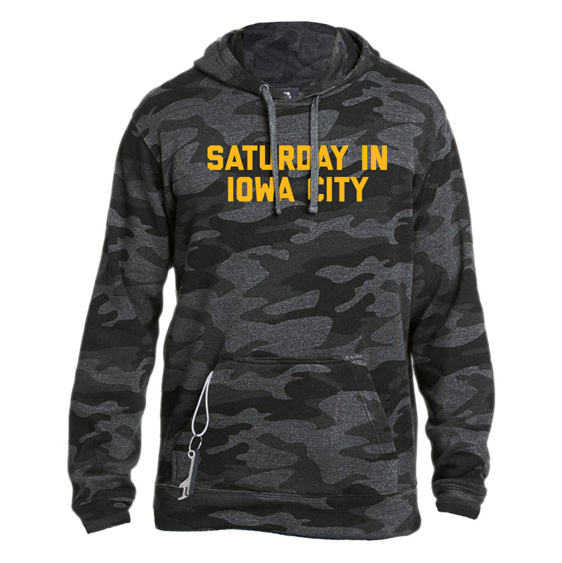 Saturday in Iowa City Tailgate Hooded Sweatshirt - Black