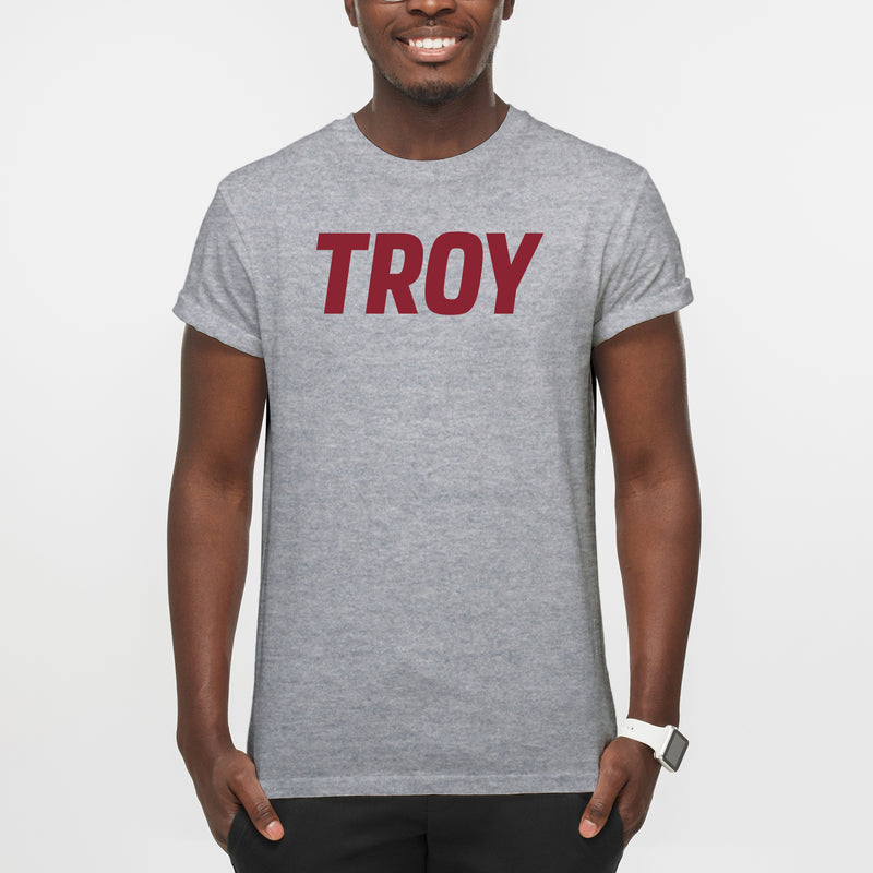 Troy Trojans Basic Block T Shirt - Sport Grey