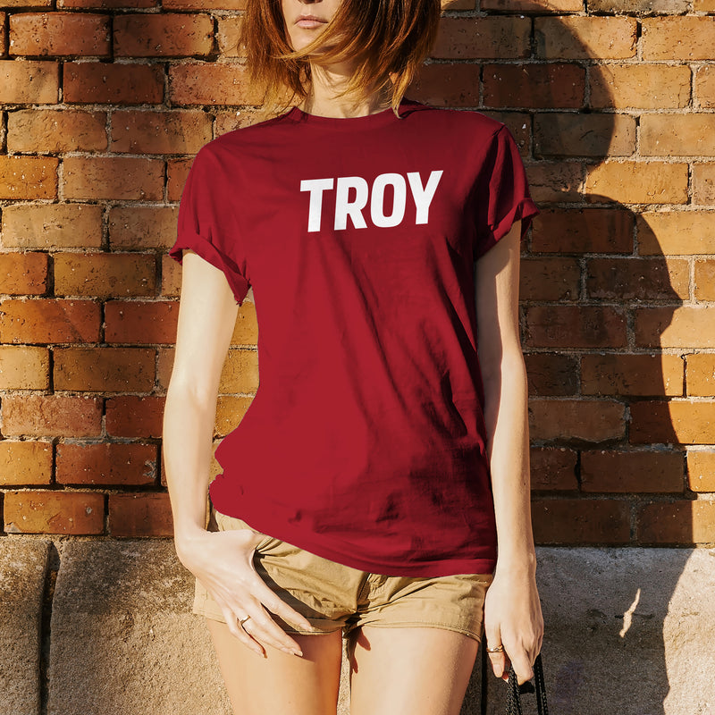 Troy University Trojans Basic Block Cotton T-Shirt - Cardinal
