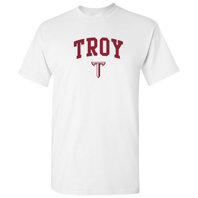 Troy University Trojans Arch Logo Cotton T-Shirt - White